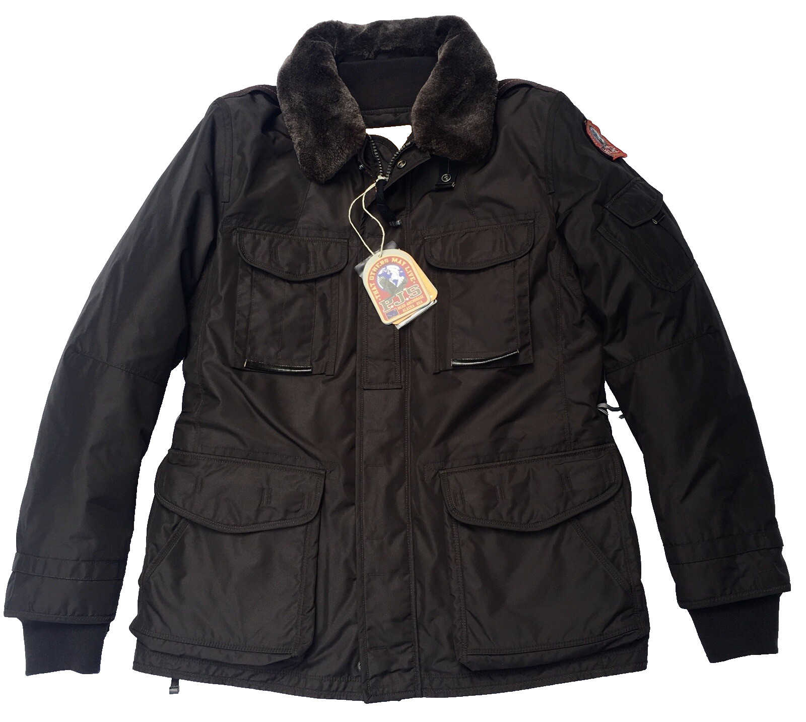 PARAJUMPERS Portland Jacket Size L Large M Brown Men's Down Parka Waterproof NEW