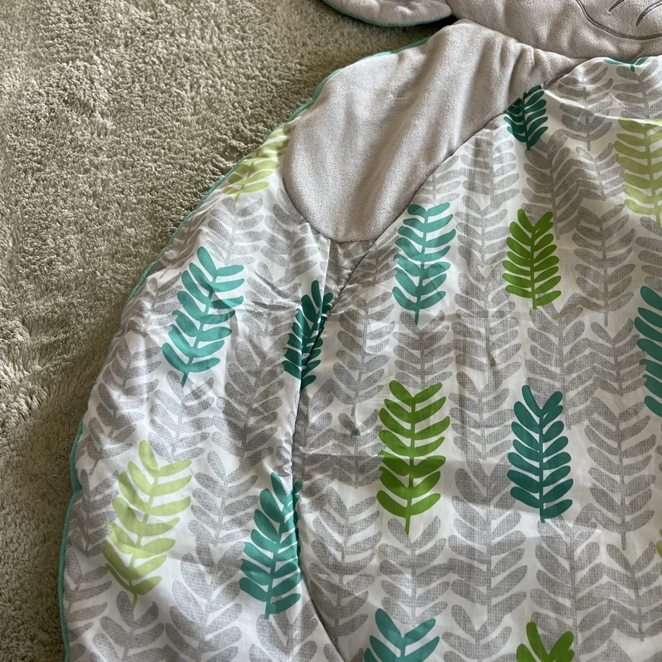 Brigh Starts Gris Elefante Hojas Verdes Cintas Alfombra de Juego para Bebé Foto 4 de 4