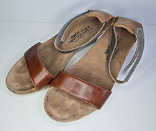 Naot - Pixie EU 37 Brown Leather Strappy Wedge Sandal Comfort Israel LKNEW