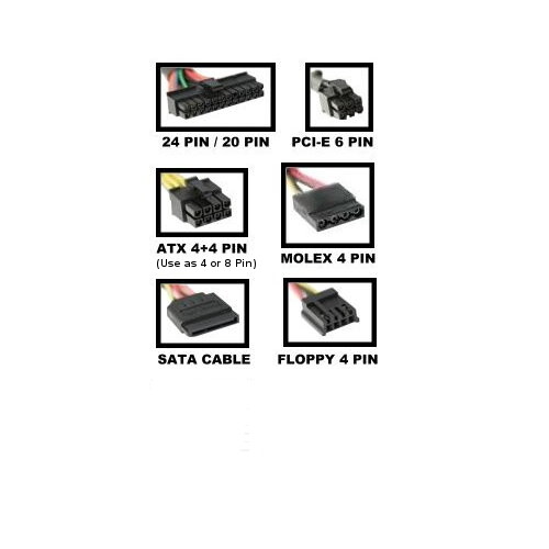 680W 680 Watt Gaming 120mm Fan Silent ATX Power Supply PCIe SATA Wire 600W 650W - Picture 3 of 3
