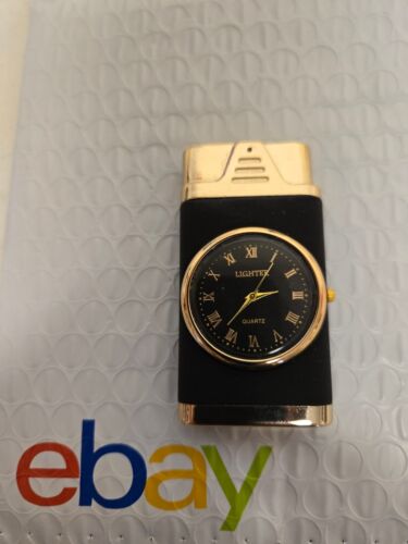 Lighter Butane Torch With Clock Quartz Light up Clock