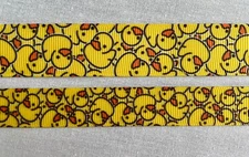 Yellow ducks rubber duckies grosgrain ribbon BTY 5/8" 7/8" rubber ducky
