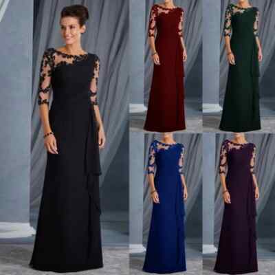 Classic Mother Of The Bride Dresses Sheer Neck Women Evening Prom Gowns