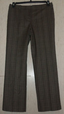 EXCELLENT WOMENS TALBOTS BROWN PLAID LINED WOOL BLEND SLACKS / PANTS SIZE 8P