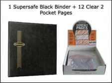 Album For Certified Graded Banknotes PMG PCGS Bills 12 CLEAR Pages BLACK Binder