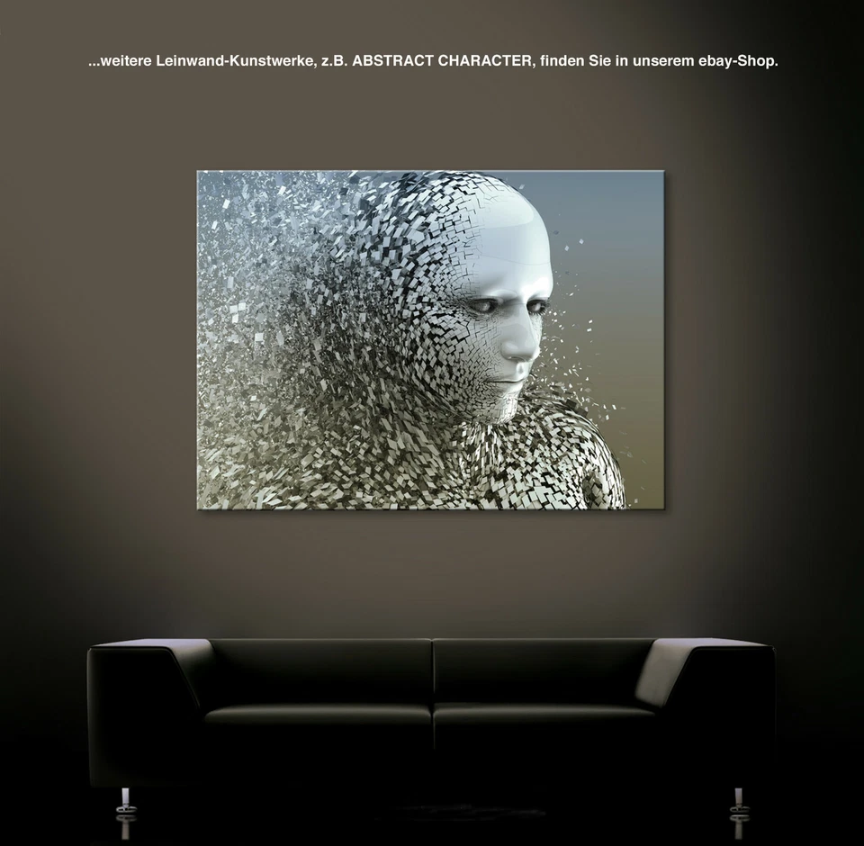 ORIGINAL ABSTRAKT METALL Bild 3D Designer Wandbild Modern Schwarz Silber UNIKAT - Bild 4 von 4