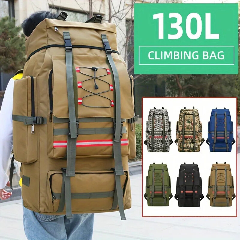 130L Senderismo Camping Mochila Viaje Grande Equipaje Bolsa Hombres Trekking Aire Libre Deporte