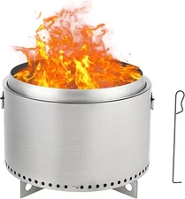 20.5 Inch Smokeless Fire Pit Bonfire Fire Pit Portable with Stand and Handle