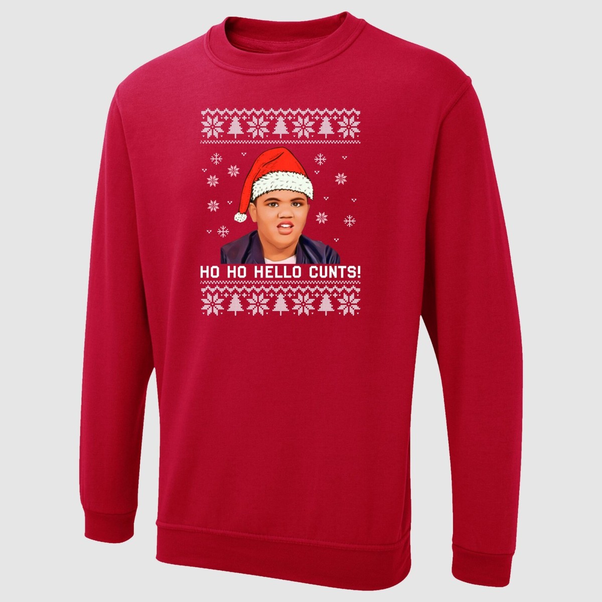 Maglione Natalizio Unisex "Ho Ho Ho Hello You Cxnt!" Con Stampa Harvey Price