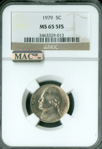 1979 JEFFERSON NICKEL NGC MS65 FS PQ 2ND FINEST REGISTRY MAC SPOTLESS *