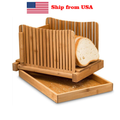 Bamboo Bread Slicing Guide with Crumb Catcher