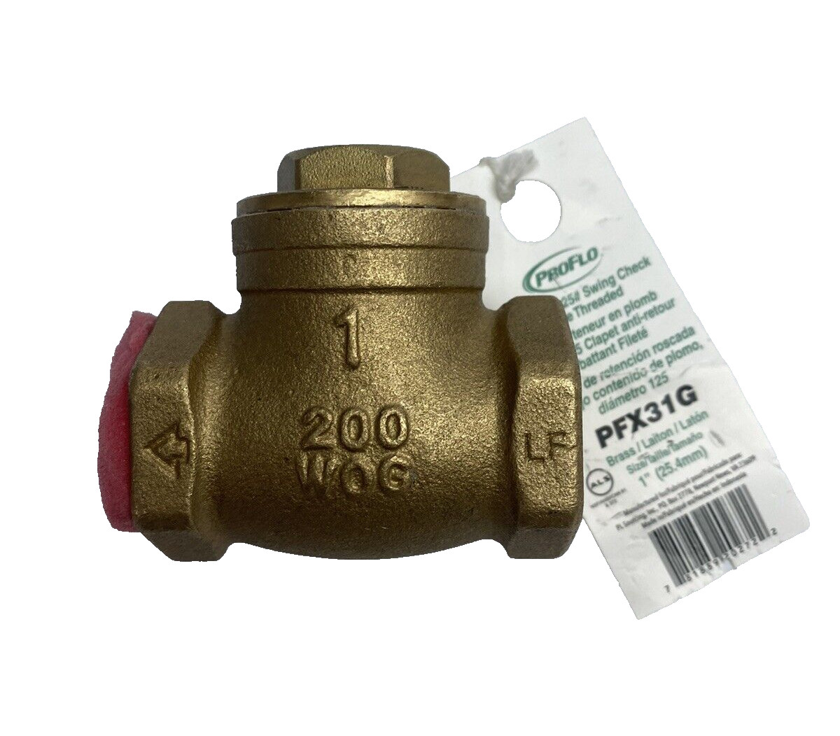 PFX31G PROFLO 1" SWING CHECK VALVE BRASS 200 WOG