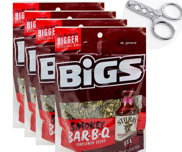 BBQ Sunflower Seeds by BIGS 5.35 oz ea. 4 PACK + Free Seed Cracker eBay
