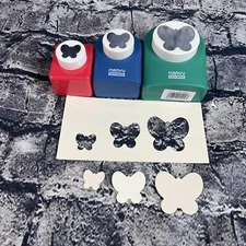 Marvy Uchida Lot of 3  BUTTERFLY Paper Punch Craft Scrapbook Punches