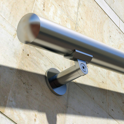 B52 Handrail Aluminum Stairs Kit Stainless Steel Look 6 Ft and 1.97''Diam