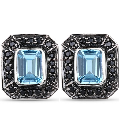 Ciondolo Argento 925 Topazio Blu Naturale Taglio Trilione 94 Ct – Fatto A Mano, Jitendergems