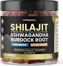 Organic Shilajit Gummies, Sea Moss, Ashwagandha, 105+ Trace Minerals – Organi...