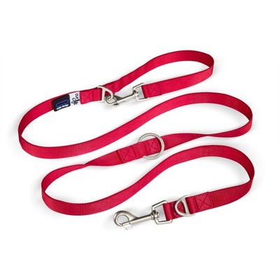 CURLI BELKA COMFORT ADJUSTABLE DOG LEASH NYLON  RED