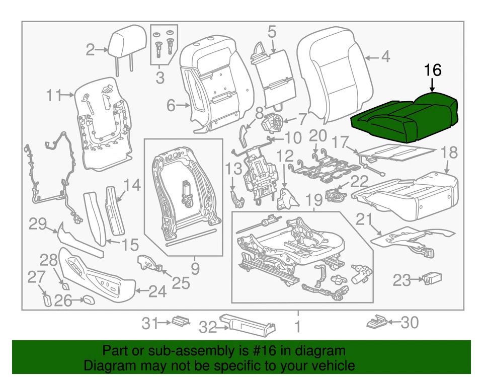Funda de cojín genuina GM 84549845 Foto 2 de 2
