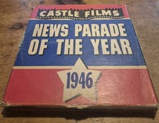 Rare VTG Castle Films 1946 News Parade of the Year 8mm Movie in Box WWII NICE 