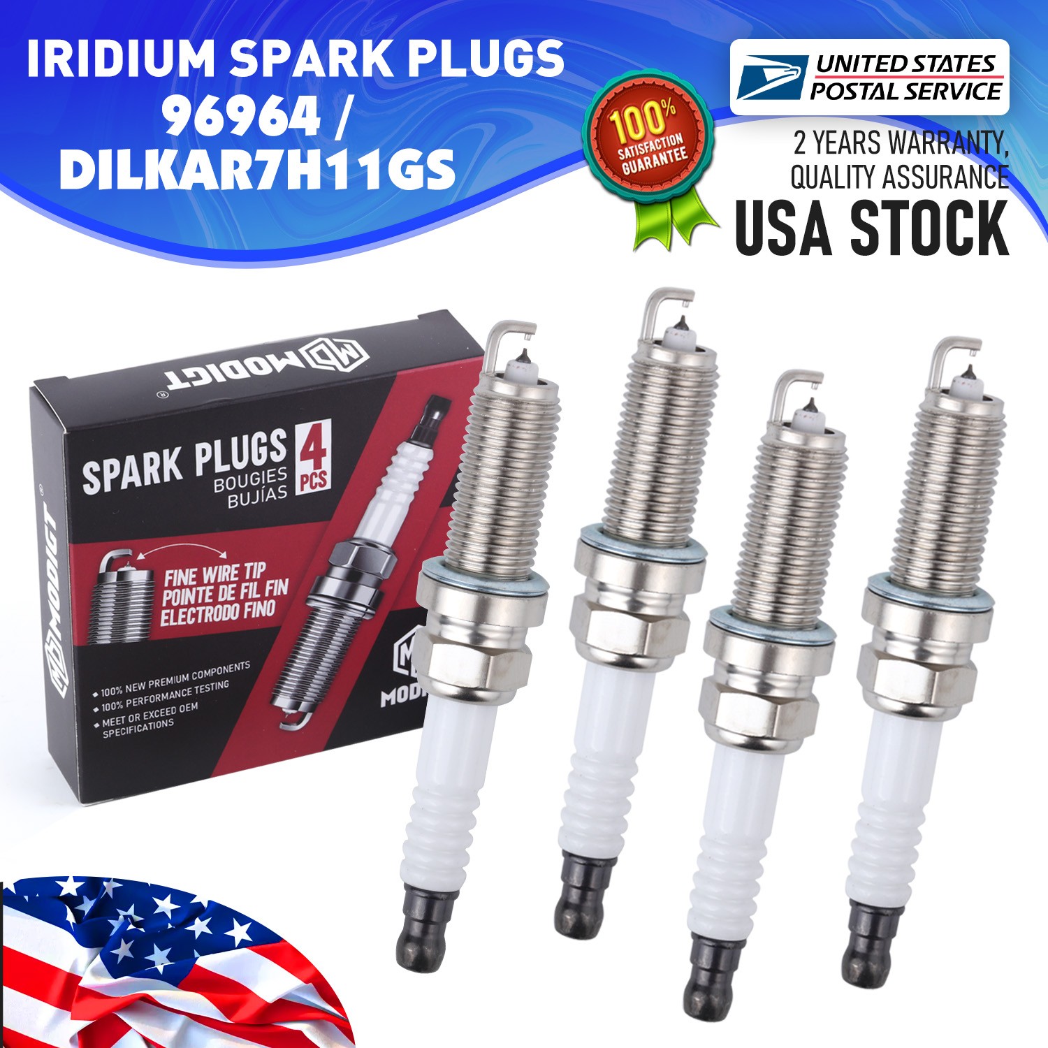 OEM Quality 8Pcs Iridium Spark Plugs For NGK 96964/12290-5A2-A01/ DILKAR7G11GS