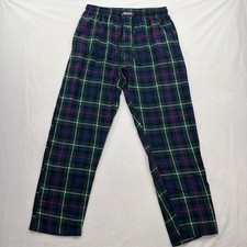 Polo Ralph Lauren Pajama Pants Plaid Flannel Cotton Green Blue Mens Size M