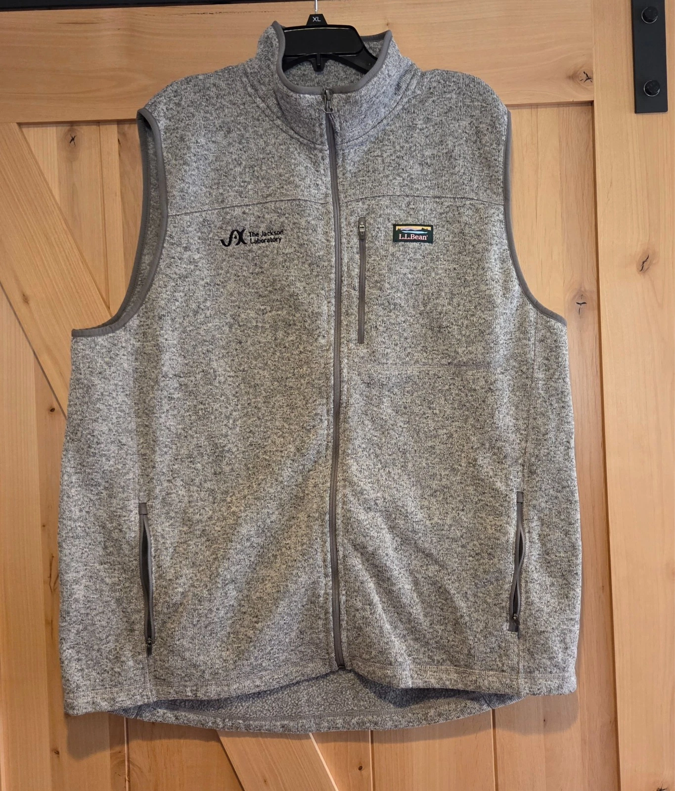 LL Bean Sweater Fleece Vest XXL Tall Gray Zip Slightly Fitted 510174 Jackson Lab