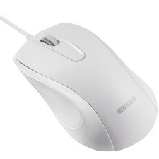 3-Button Wired BlueLED Heavy-Duty Antibacterial Mouse White BSMBU115WH