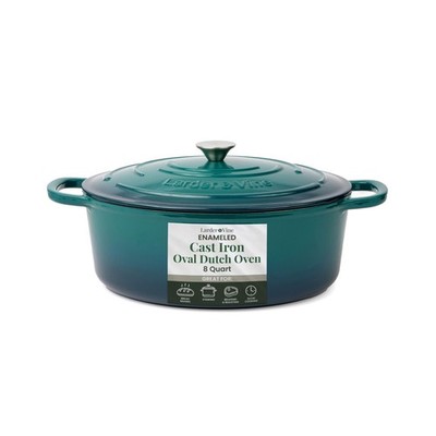 Larder & Vine Enameled Cast Iron 8 qt Dutch Oven Pot with Lid | Bread Baking ...