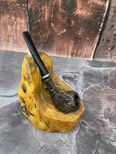 NOS - LHS Certified Purex 19 Rusticated Dublin Briar Pipe, Unsmoked