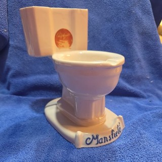 Vintage Mansfield Salesman Sample Porcelain Toilet Counter Display. Missing Top