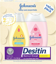 Johnson's Baby Care Essentials Gift Set, Body Lotion, Zinc Oxide Diaper Rash P