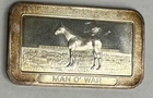 1973 Man O' War Art Bar-Pioneer Mint 1 Troy Oz .999 Fine Silver-Low Mintage Bar