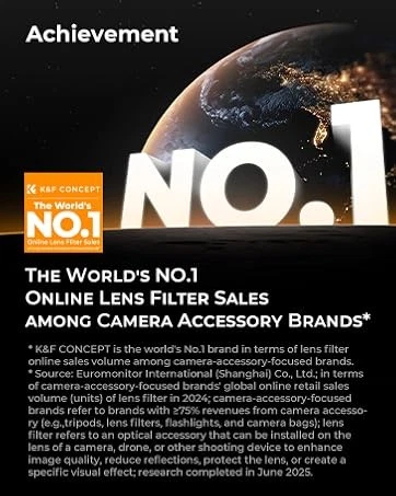 K&F Concept ND2-ND400 Lens Filter Variable Neutral Density 55/62/67/72/77/82mm - Image 2 of 4