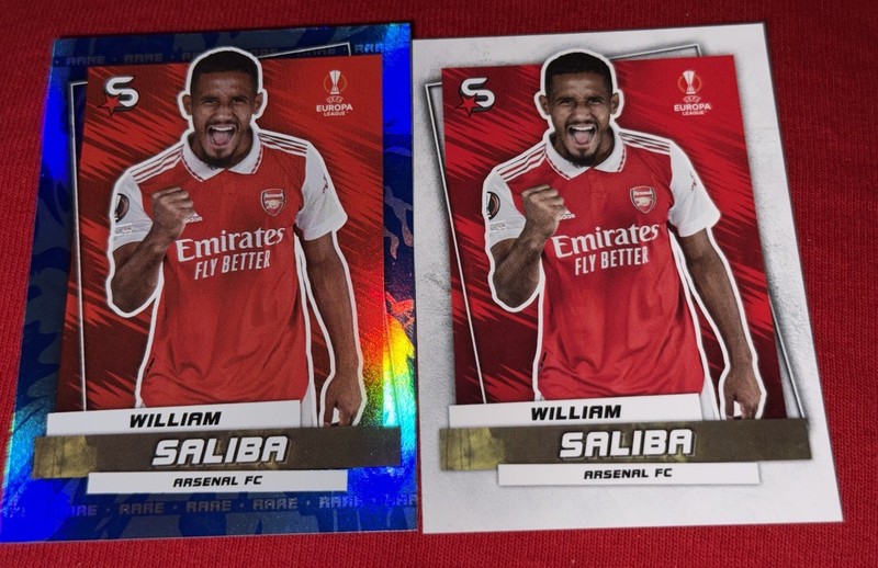 Topps UCL Super-Stars 22/23 #159 William Saliba Rare Blue & Base Arsenal FC