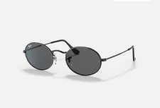 Ray Ban RB3547-N 002/71 51 Polished black Gray Oval Metal Sunglasses 3547 Rayban