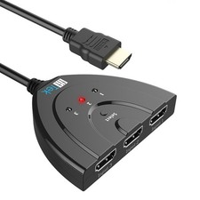 Pigtail Switch - HDMI Splitter 3 in 1 Out with High Speed Pigtail Cable, 3 Po...