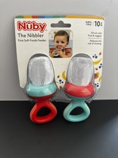 Nuby The Nibbler 1st Soft Food Baby Feeder 2 Pack Soft Food Feeder New