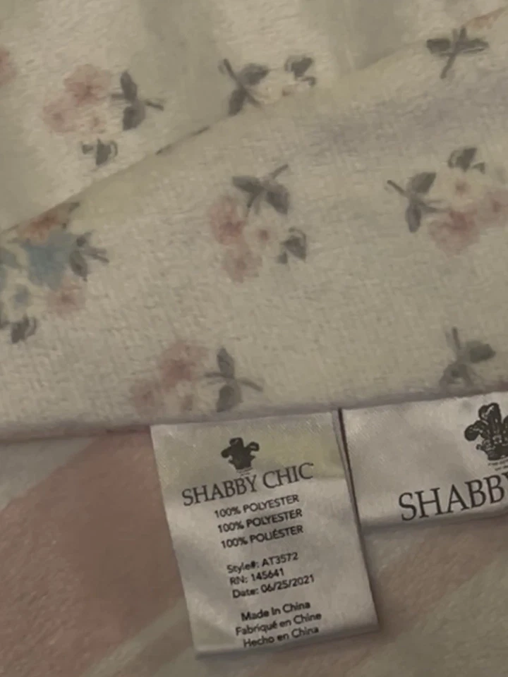 BABY BLANKET SHABBY CHIC BY RACHEL ASHWELL PINK & BLUE FLORAL MINKY 30”x40” - Image 4 of 4