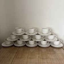 Set of  12 ALESSI ETTORE SOTTSASS 1993 Off White Coffee/Tea Cups & Saucers VGC