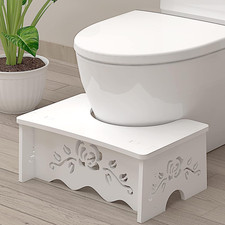 Squatting Toilet Stool - Poop Stool for Bathroom, Wood-Plastic Composite, 7 Inch