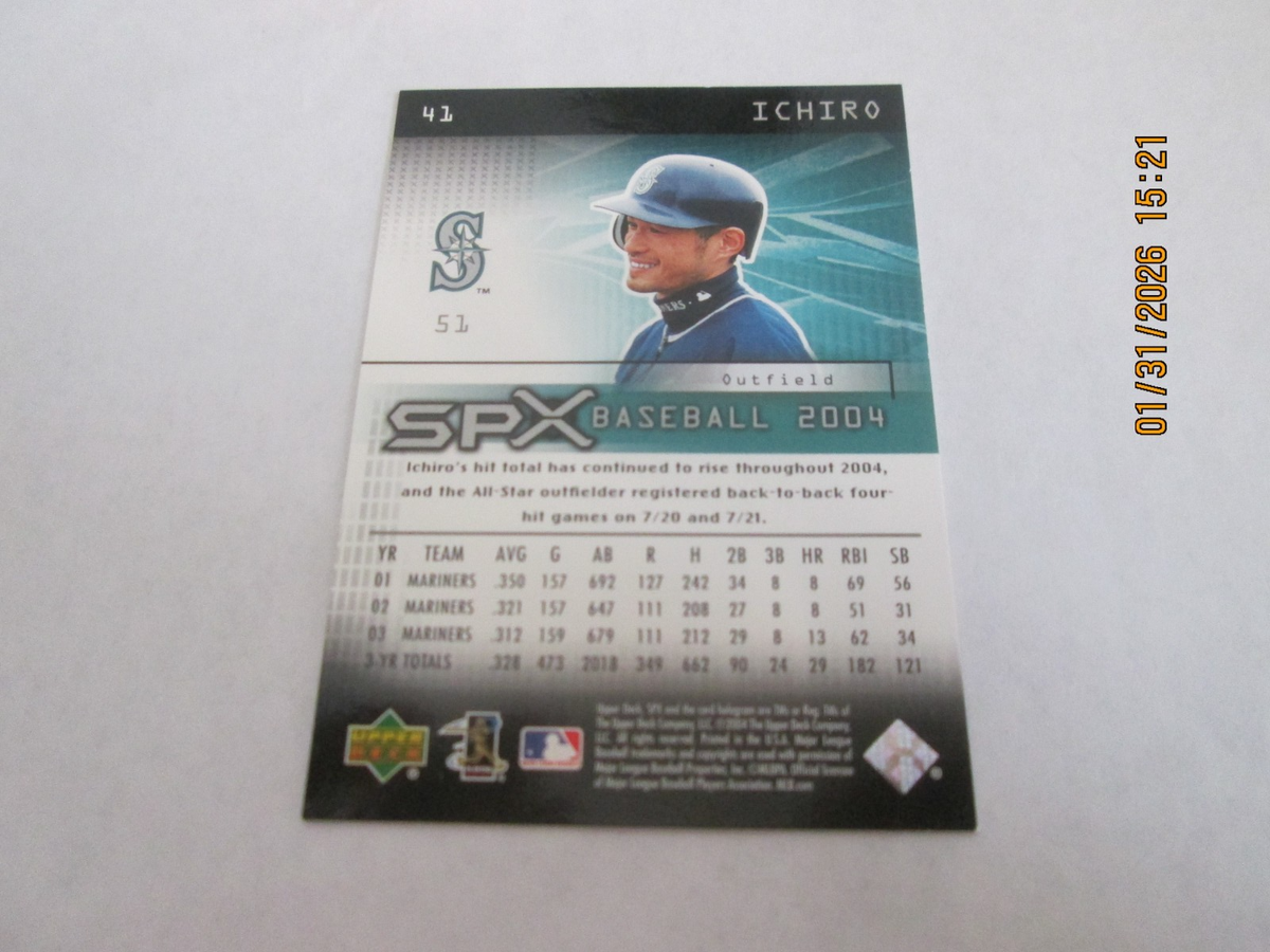 ICHIRO MARINERS 2004 UPPER DECK SPX BASEBALL CARD #41 FREE