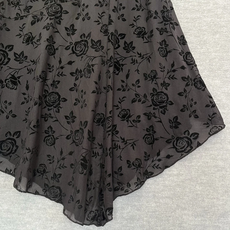 Falda One Clothing Terciopelo Burnout Talla 3X Negra Y2K Asimétrica Rosa Hada Oscura Foto 2 de 4