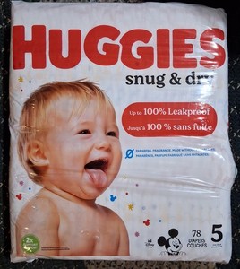 New Huggies Disney Baby Sz 5 Snug&dry Diapers  Pack Of 78diapers