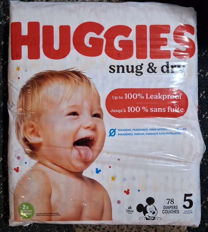 New Huggies Disney Baby Sz 5 Snug&dry Diapers  Pack Of 78diapers