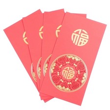 Hongbao Fuku 40 Gold En-Fuku Floral Pattern Paper, 4 Sheets 190gsm