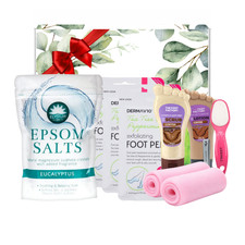 Ultimate Foot Care Spa Gift Set with Peeling Mask, Scrub & Tools - Coffee