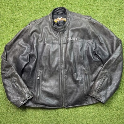 Harley-Davidson Distressed Black Billings Fargo Leather Jacket Embroidery Sz 3XL