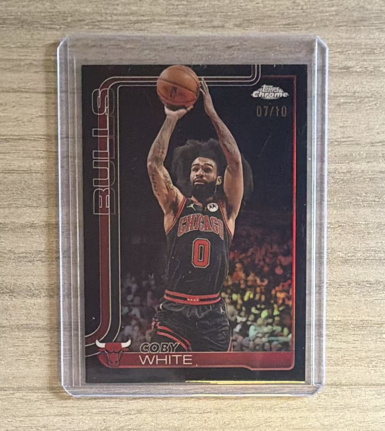 2025 Topps Chrome Black Refractor #80 Coby White /10 Bulls