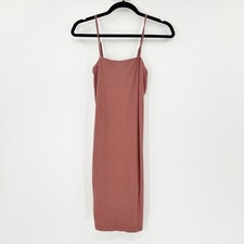 SHEIN Ribbed Mini Dress Womens Size 4 Small Mauve Excellent Spaghetti Strap Slim